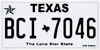 TX license plate BCI7046