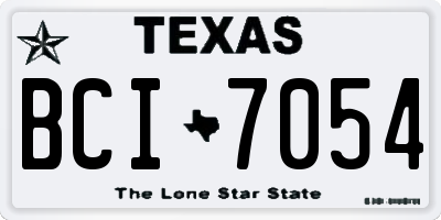 TX license plate BCI7054