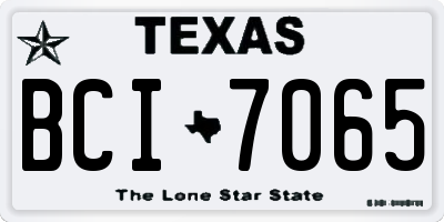 TX license plate BCI7065