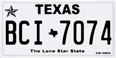 TX license plate BCI7074