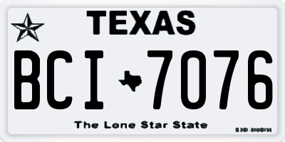 TX license plate BCI7076