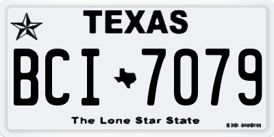 TX license plate BCI7079