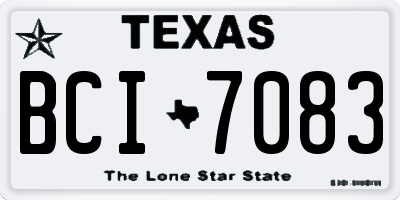 TX license plate BCI7083