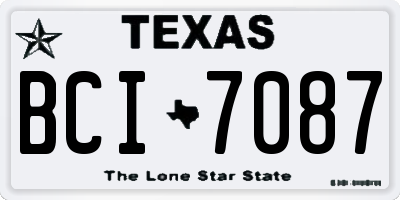 TX license plate BCI7087
