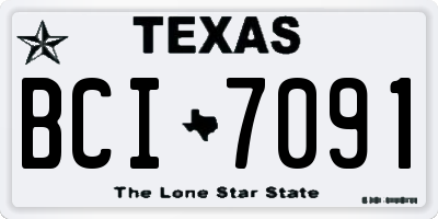 TX license plate BCI7091