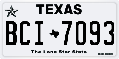TX license plate BCI7093