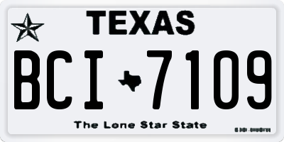 TX license plate BCI7109