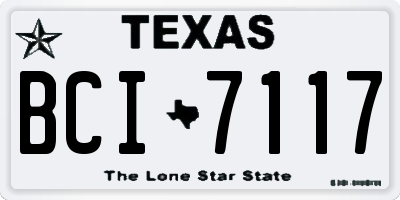 TX license plate BCI7117