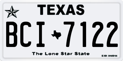 TX license plate BCI7122