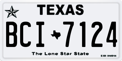 TX license plate BCI7124