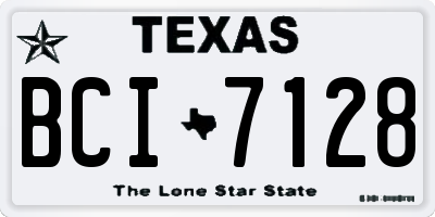 TX license plate BCI7128