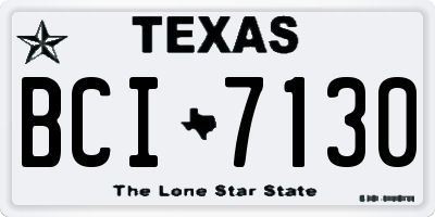 TX license plate BCI7130