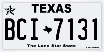 TX license plate BCI7131
