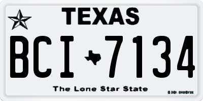 TX license plate BCI7134
