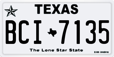TX license plate BCI7135