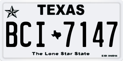 TX license plate BCI7147