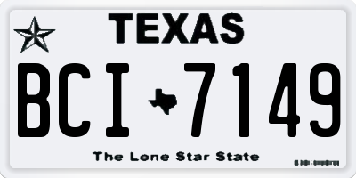 TX license plate BCI7149