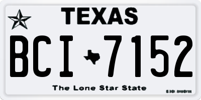 TX license plate BCI7152