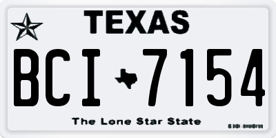 TX license plate BCI7154