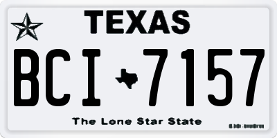 TX license plate BCI7157