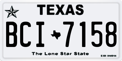 TX license plate BCI7158