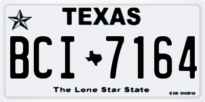 TX license plate BCI7164