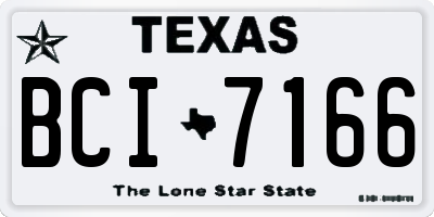 TX license plate BCI7166