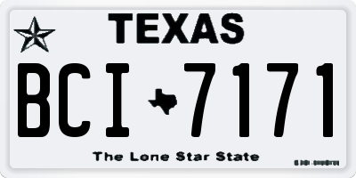 TX license plate BCI7171