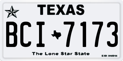 TX license plate BCI7173