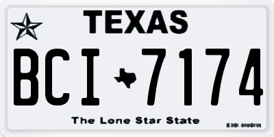 TX license plate BCI7174