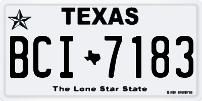 TX license plate BCI7183