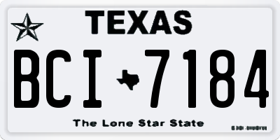 TX license plate BCI7184