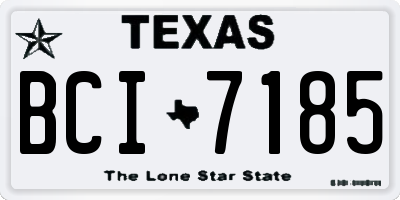 TX license plate BCI7185
