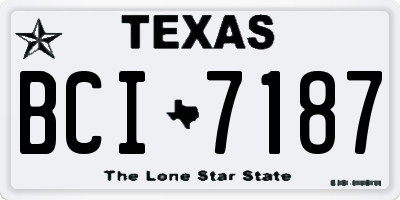 TX license plate BCI7187