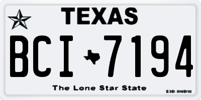 TX license plate BCI7194