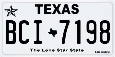 TX license plate BCI7198