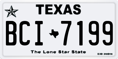 TX license plate BCI7199