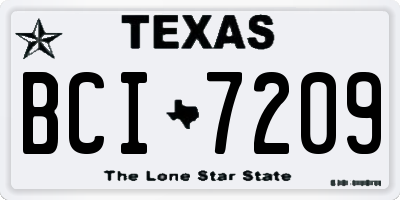 TX license plate BCI7209