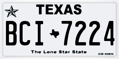 TX license plate BCI7224