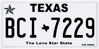 TX license plate BCI7229