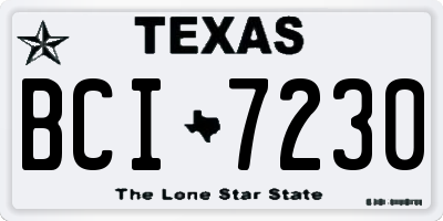 TX license plate BCI7230