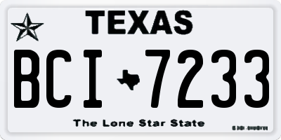 TX license plate BCI7233