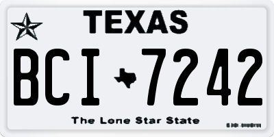 TX license plate BCI7242
