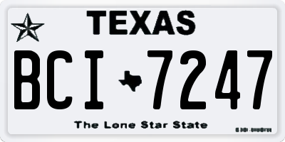 TX license plate BCI7247