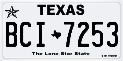 TX license plate BCI7253