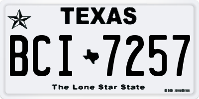 TX license plate BCI7257