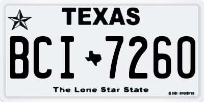 TX license plate BCI7260