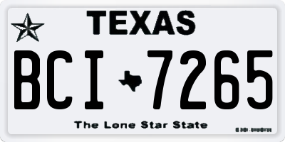 TX license plate BCI7265