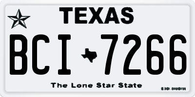 TX license plate BCI7266