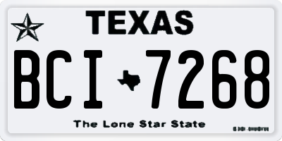TX license plate BCI7268